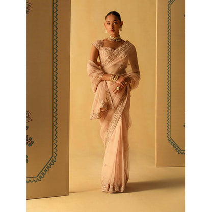 Sheetal Batra Maliha Rose Pink Embellished Saree with Stitched Blouse