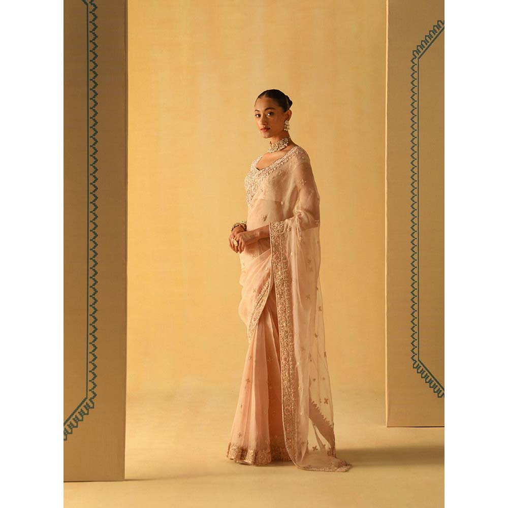 Sheetal Batra Maliha Rose Pink Embellished Saree with Stitched Blouse