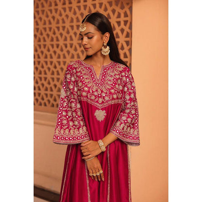 Sheetal Batra Hot Pink Aiman Anarkali Kurta with Salwar (Set of 2)