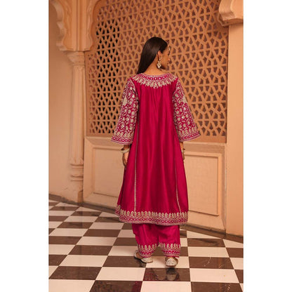 Sheetal Batra Hot Pink Aiman Anarkali Kurta with Salwar (Set of 2)