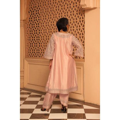 Sheetal Batra Rose Pink Aiman Anarkali Kurta with Salwar (Set of 2)