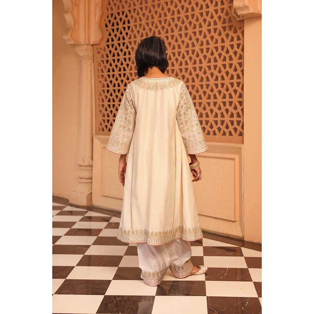 Sheetal Batra Daisy Ivory Aiman Anarkali Kurta with Salwar (Set of 2)