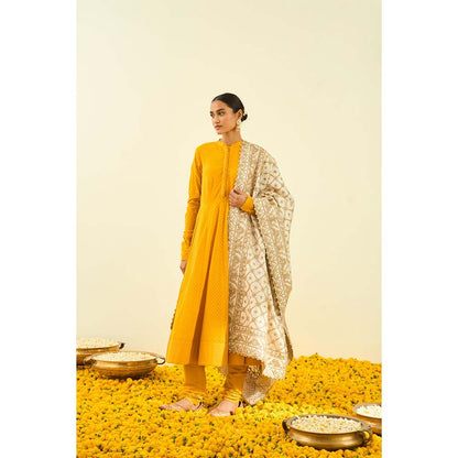 Sheetal Batra Daisy Ivory Tilla Embroidery Dupatta