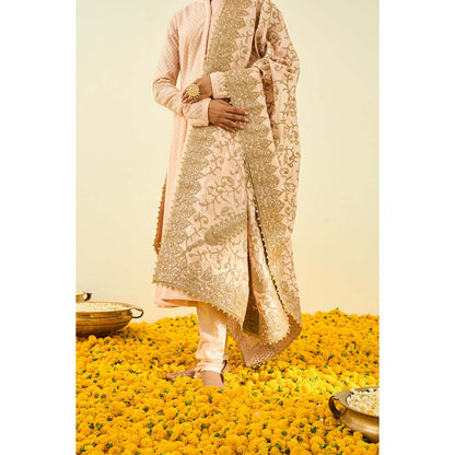 Sheetal Batra Rose Gold Seguidilla Embroidery Dupatta