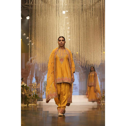 Sheetal Batra Yellow Short Kurta with Salwar and Dupatta (Set of 3)