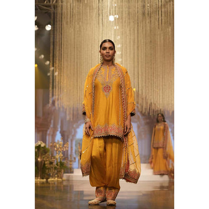 Sheetal Batra Yellow Short Kurta with Salwar and Dupatta (Set of 3)