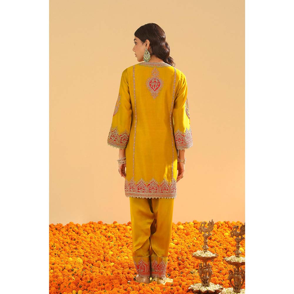 Sheetal Batra Yellow Short Kurta with Salwar and Dupatta (Set of 3)