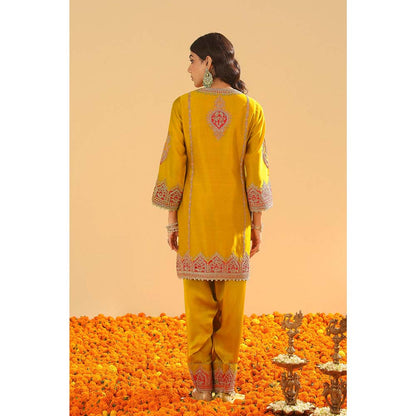 Sheetal Batra Yellow Short Kurta with Salwar and Dupatta (Set of 3)