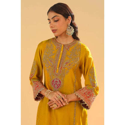 Sheetal Batra Yellow Short Kurta with Salwar and Dupatta (Set of 3)