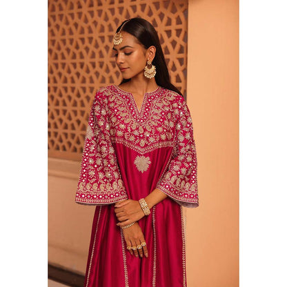 Sheetal Batra Pink Aiman Chauga Kurta with Salwar and Dupatta (Set of 3)