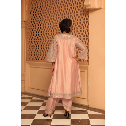 Sheetal Batra Pink Aiman Chauga Kurta with Salwar and Dupatta (Set of 3)
