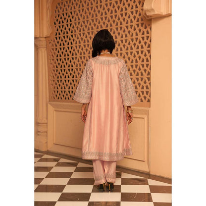 Sheetal Batra Pink Aiman Chauga Kurta with Salwar and Dupatta (Set of 3)