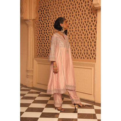 Sheetal Batra Pink Aiman Chauga Kurta with Salwar and Dupatta (Set of 3)