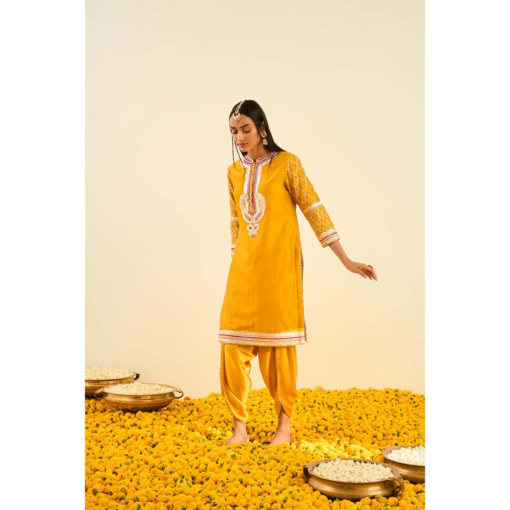 Sheetal Batra Yellow Kurta with Dhoti (Set of 2)