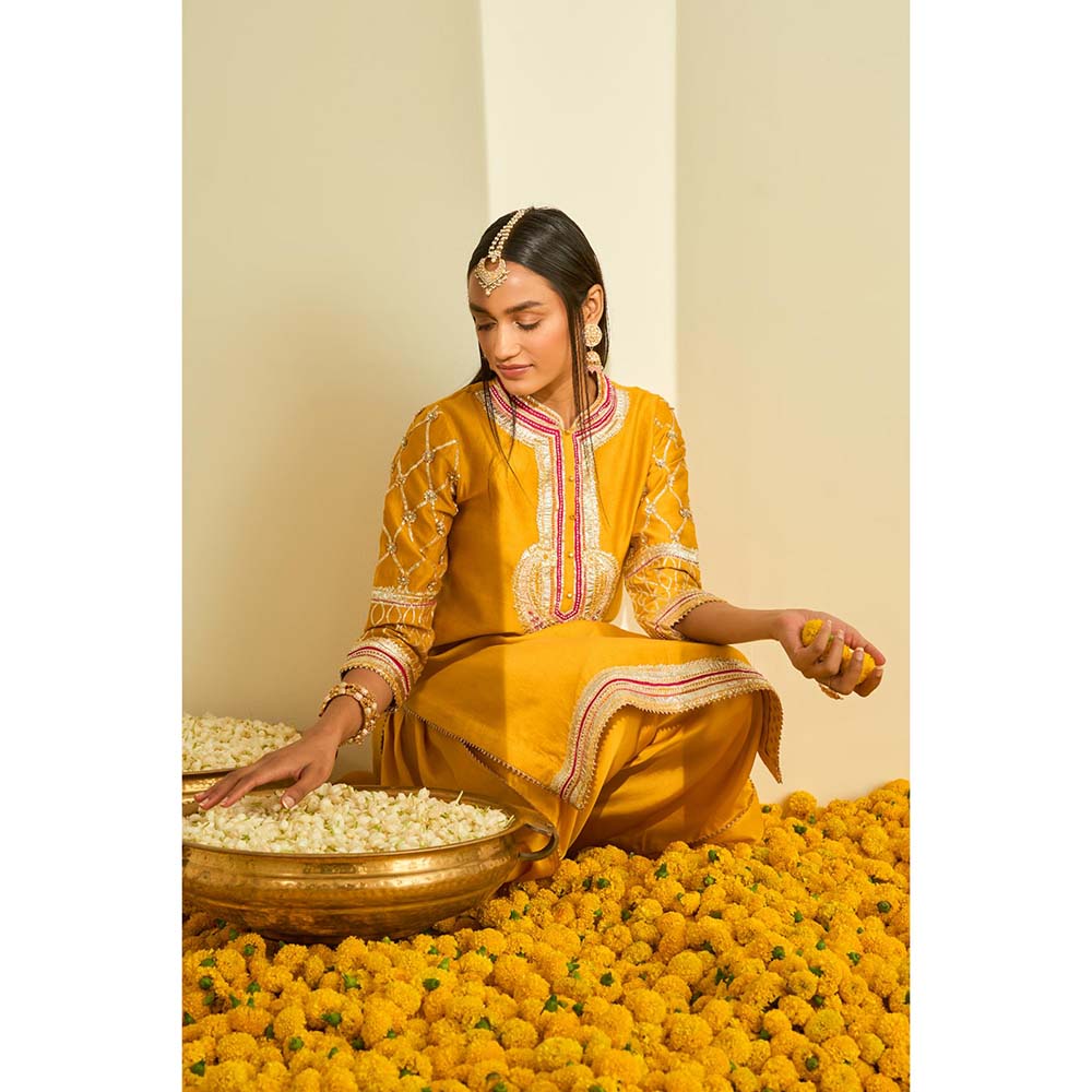 Sheetal Batra Yellow Kurta with Dhoti (Set of 2)