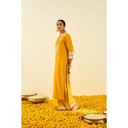 Sheetal Batra Yellow Kurta with Palazzo (Set of 2)