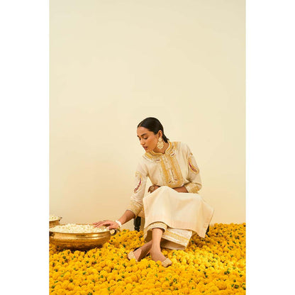Sheetal Batra Ivory Kurta with Palazzo (Set of 2)