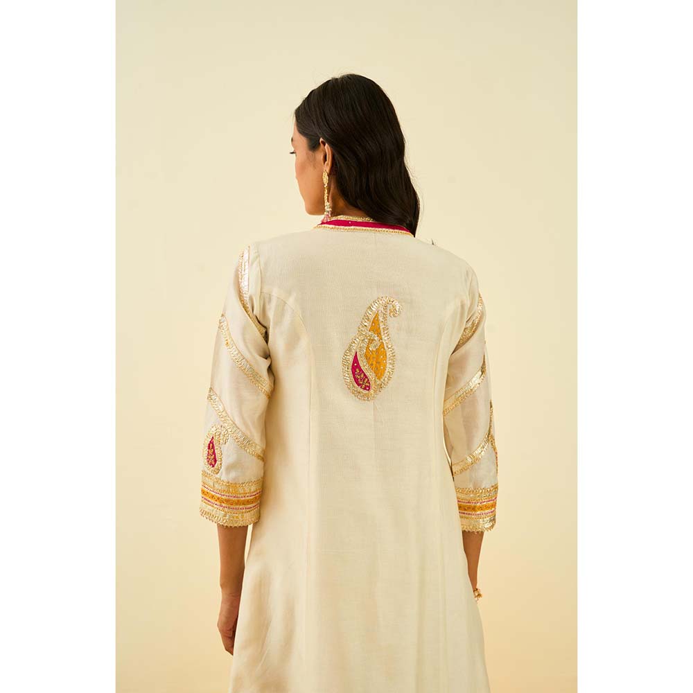 Sheetal Batra Ivory Short Kurta with Salwar and Dupatta (Set of 3)