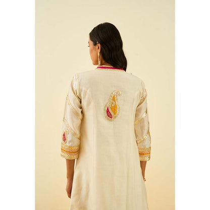 Sheetal Batra Ivory Short Kurta with Salwar and Dupatta (Set of 3)