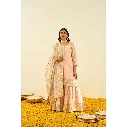 Sheetal Batra Pink Kurta with Sharara and Dupatta (Set of 3)