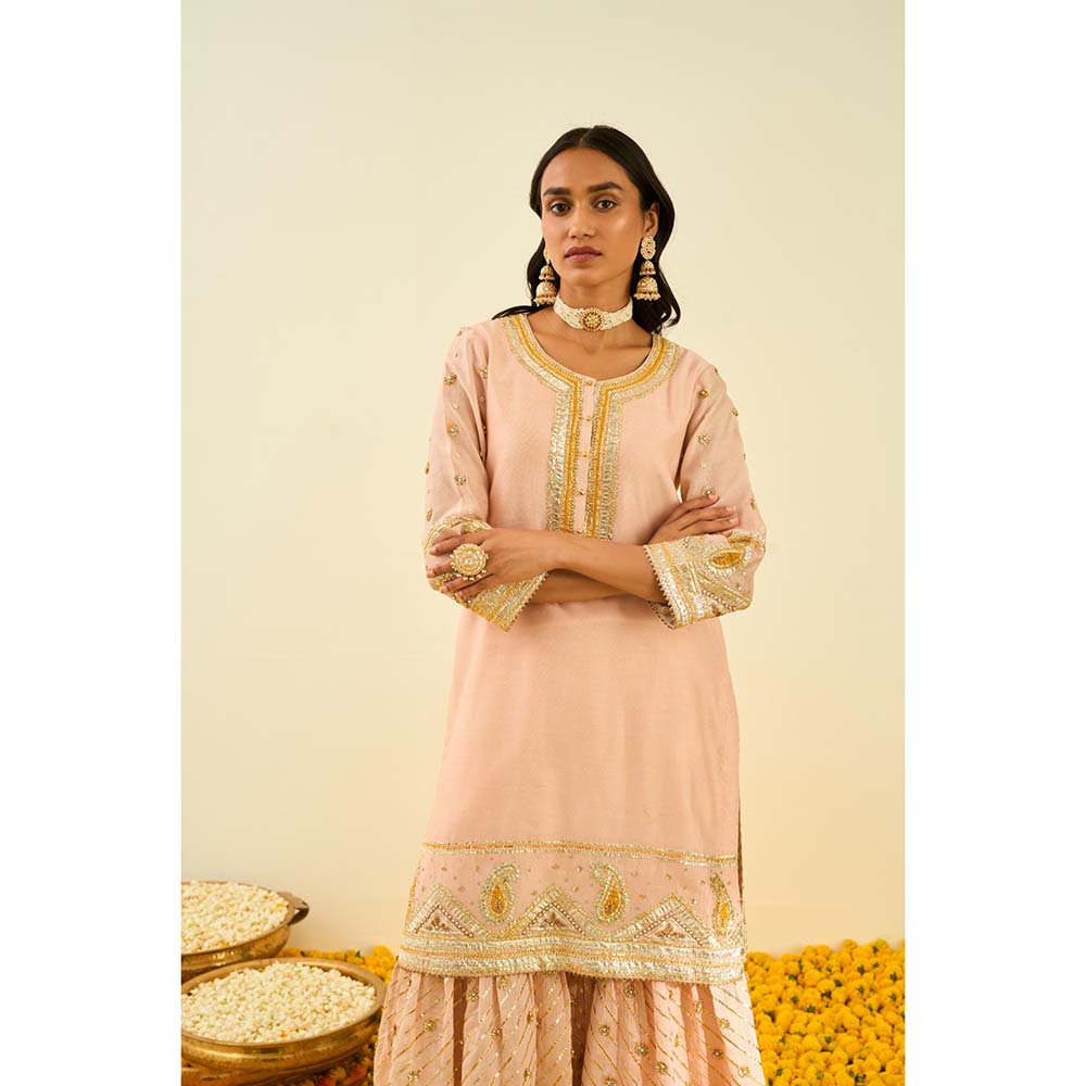 Sheetal Batra Pink Kurta with Sharara and Dupatta (Set of 3)