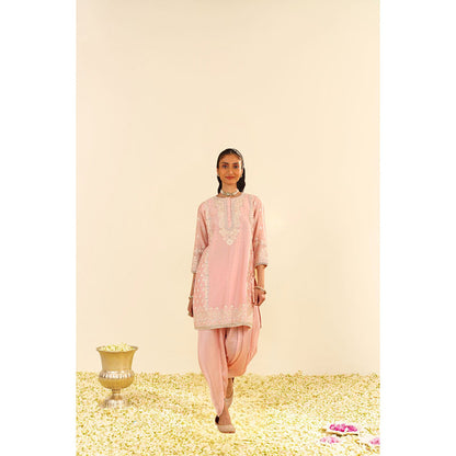 Sheetal Batra Pink Zaisha Short Kurta with Dhoti (Set of 2)
