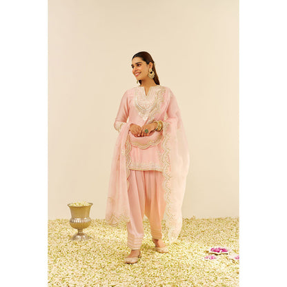 Sheetal Batra Pink Sara Short Kurta with Salwar and Dupatta (Set of 3)