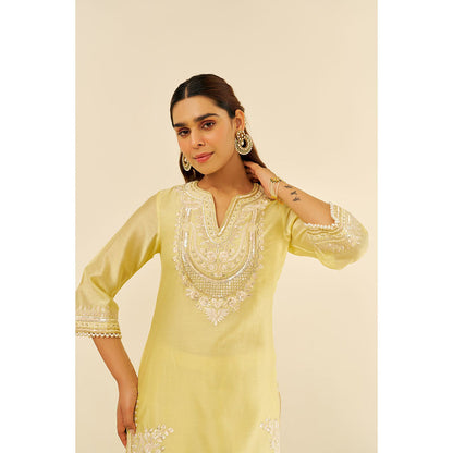Sheetal Batra Yellow Sara Short Kurta with Salwar and Dupatta (Set of 3)