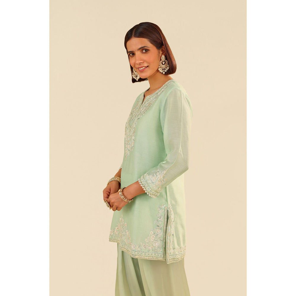 Sheetal Batra Green Haniya Short Kurta with Salwar and Dupatta (Set of 3)