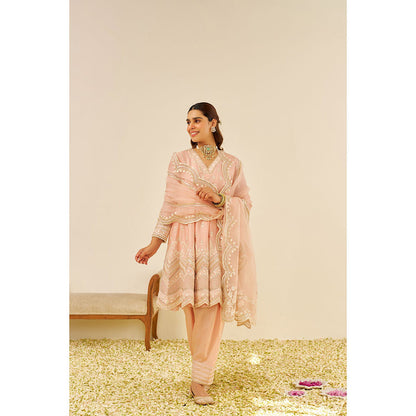 Sheetal Batra Pink Meeram Short Kurta with Salwar and Dupatta (Set of 3)