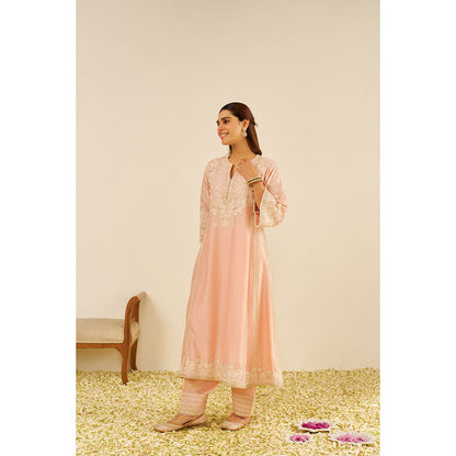 Sheetal Batra Pink Maaroofa Long Kurta with Salwar (Set of 2)