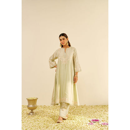 Sheetal Batra Green Maaroofa Long Kurta with Salwar (Set of 2)