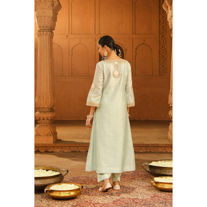 Sheetal Batra Sanvi - Misty Green Long Choga With Salwar