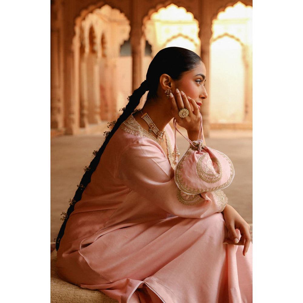 Sheetal Batra Sanvi - Blush Pink Long Choga With Salwar And Dupatta