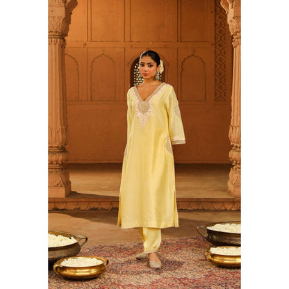 Sheetal Batra Akira - Lemon Yellow Long Choga With Salwar