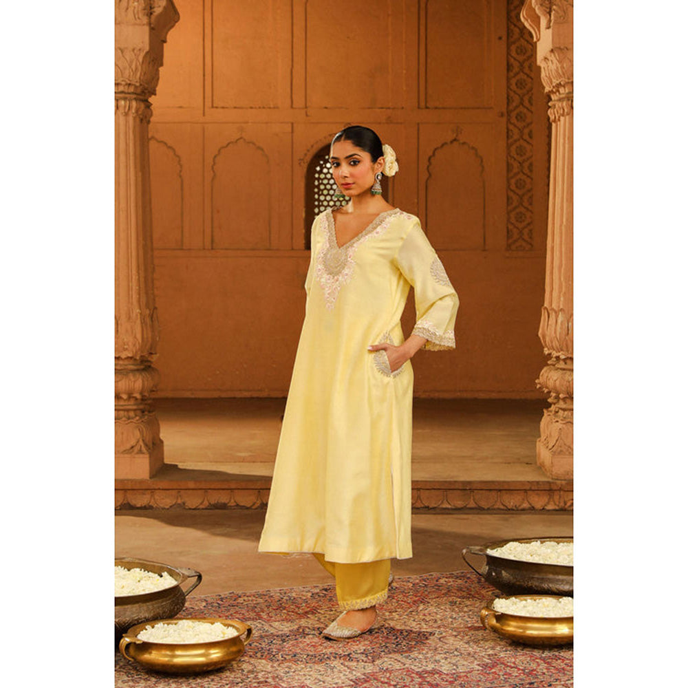 Sheetal Batra Akira - Lemon Yellow Long Choga With Salwar