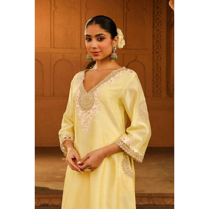 Sheetal Batra Akira - Lemon Yellow Long Choga With Salwar