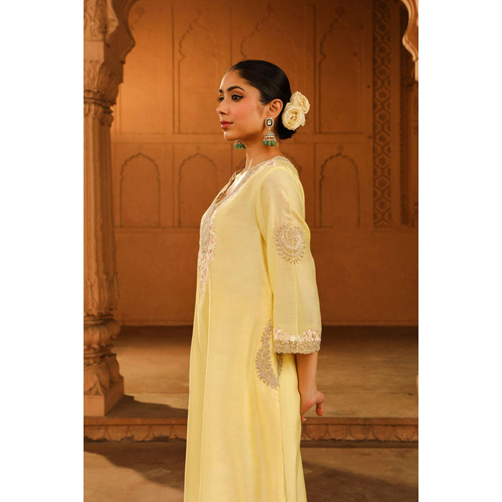 Sheetal Batra Akira - Lemon Yellow Long Choga With Salwar
