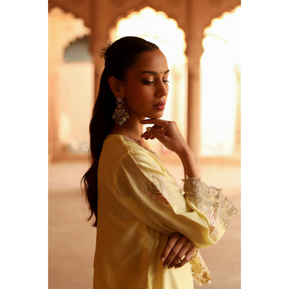 Sheetal Batra Ashira- Lemon Yellow Kurta With Salwar