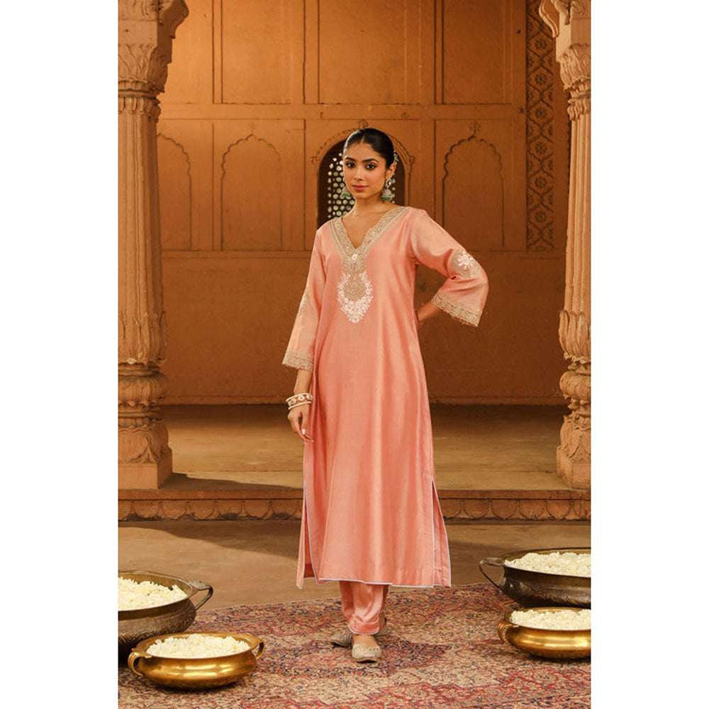 Sheetal Batra Sanvi - Off Rose Long Choga With Salwar