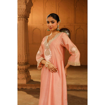 Sheetal Batra Sanvi - Off Rose Long Choga With Salwar