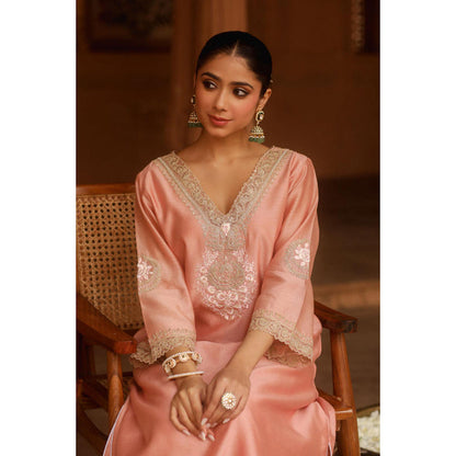 Sheetal Batra Sanvi - Off Rose Long Choga With Salwar And Dupatta