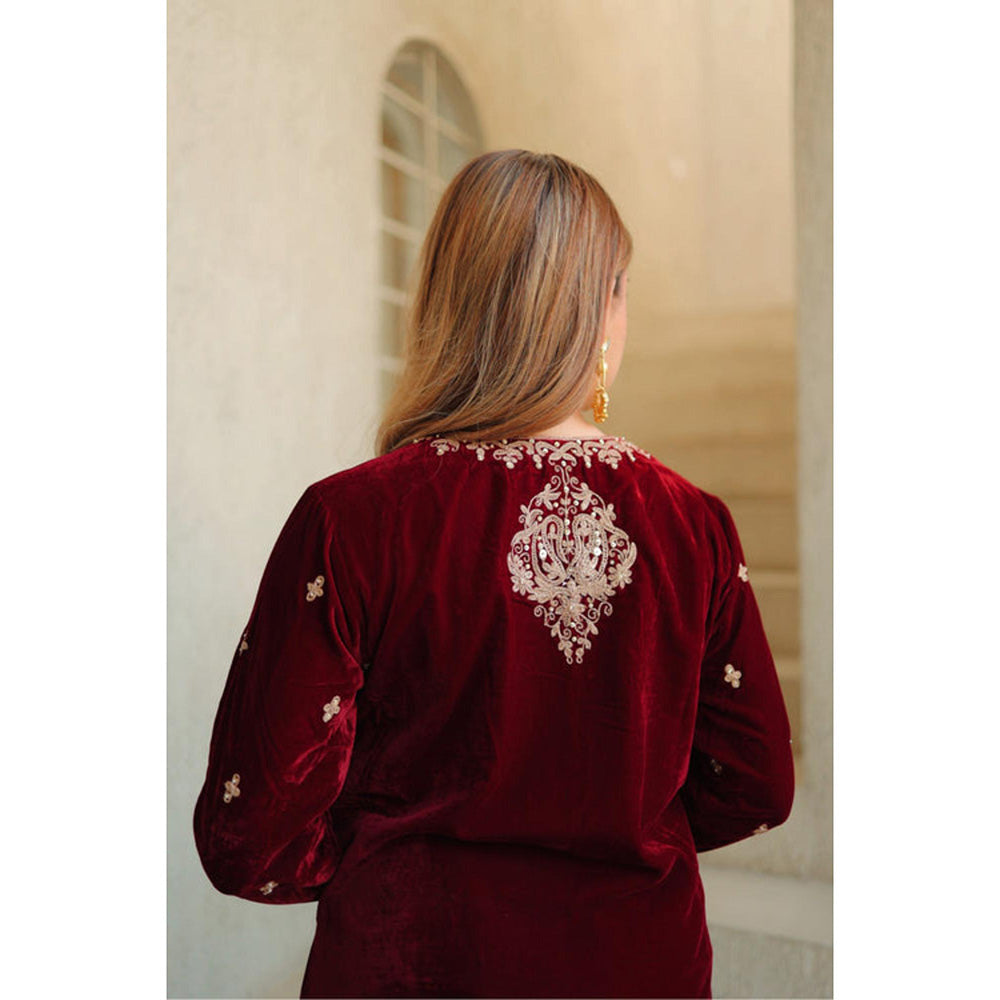 Sheetal Batra Naima - Silk Velvet Short Kurta With Salwar