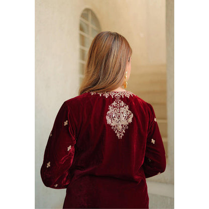 Sheetal Batra Naima - Silk Velvet Short Kurta With Salwar