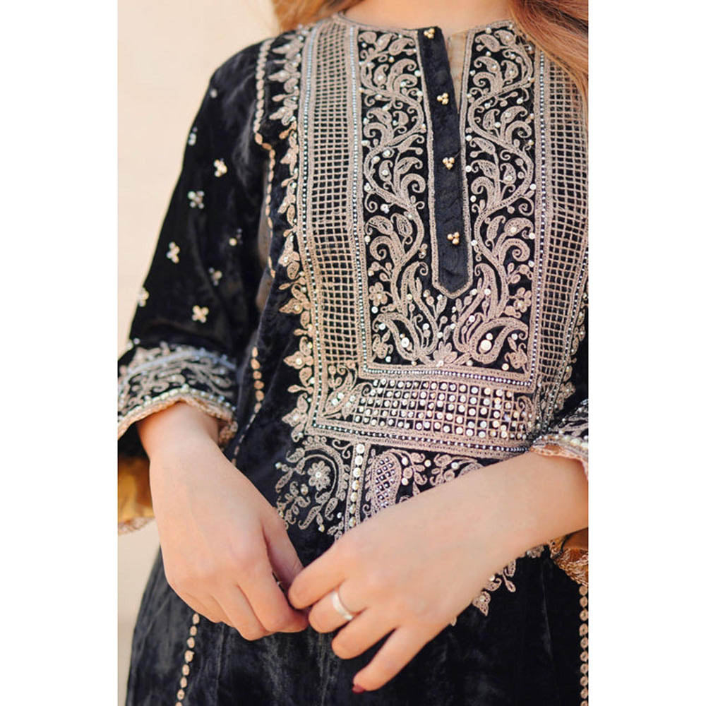 Sheetal Batra Marya - Silk Velvet Long A-Line Kurta With Salwar