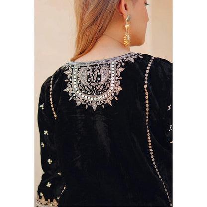 Sheetal Batra Marya - Silk Velvet Long A-Line Kurta With Salwar