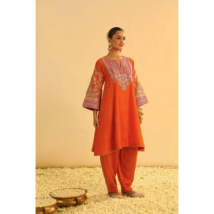 Sheetal Batra Mohsina - Orange Short Kalidaar Choga With Salwar