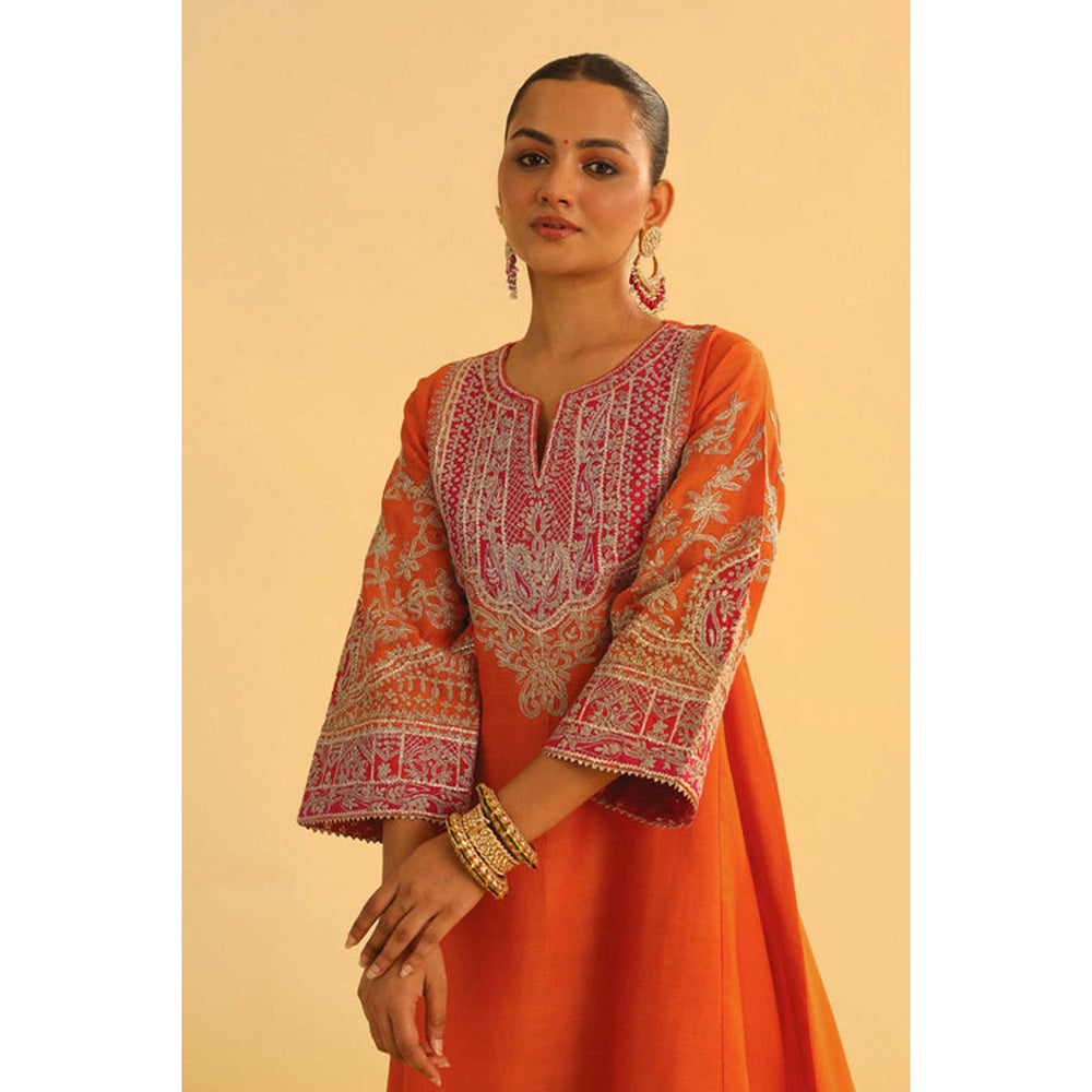 Sheetal Batra Mohsina - Orange Short Kalidaar Choga With Salwar