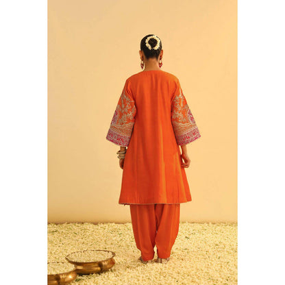 Sheetal Batra Mohsina - Orange Short Kalidaar Choga With Salwar