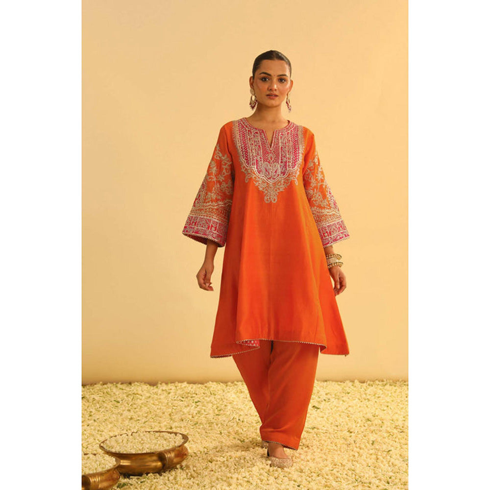 Sheetal Batra Mohsina - Orange Short Kalidaar Choga With Salwar And Dupatta
